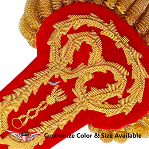 KEW Epaulette de Hombro de Alta Calidad con Bordado Personalizable, Hilo de Bullion y Hilo de Mylar, Ecológico, Estilo Vintage, Accesorio de Color Personalizado - Product Image 2