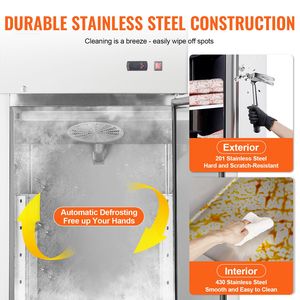 Congelatore Verticale Elettrico Commerciale da 19,32 Cu.ft, 27 Pollici di Larghezza, Porta Singola con Sbrinamento Automatico, in Acciaio Inossidabile - Product Image 3