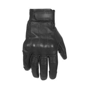 Gants de moto en cuir perforé noir, style moto, avec protection des doigts et des phalanges, sangle de poignet réglable, vente en gros OEM - Product Image 6