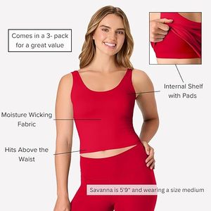 Aura Cooldri – Lot de 3 débardeurs courts pour femme avec soutien-gorge intégré, anti-humidité, pour le sport, l'entraînement, la gym et le yoga - Product Image 2
