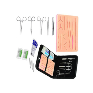 Kit de Práctica de Sutura Quirúrgica para Entrenamiento Manual, Incluye Almohadilla de Silicona Grande para Suturas y Componentes Metálicos Pre-cortados - Product Image 2