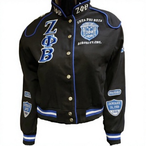 Greek Letter Varsity Jacket Women Custom Logo Sorority Jacket Wholesale College Wear - Product Image 2