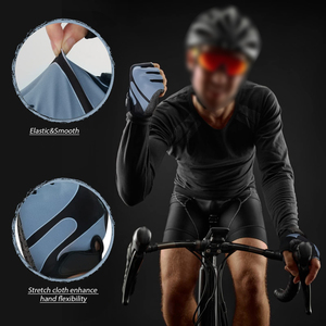 ถุงมือปั่นจักรยานขนาดสั่งทำพิเศษ ระบายอากาศได้ดี กันลื่นที่ฝ่ามือ สายรัดเวลโครปรับได้ เหมาะสำหรับนักปั่นจักรยานมือใหม่ และการปั่นจักรยานเสือภูเขา - Product Image 5