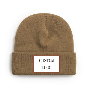 Premium Knitted Beanie Manufacturer Custom Logo <b>Winter</b> Cuffed Knit <b>Hat</b> for <b>Men</b> Women - Product Image 1