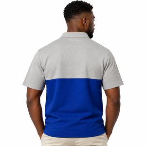 Camisa polo de color gris y azul real para hombre de Phi Beta Sigma, con escudo bordado, manga corta, informal, para fraternidad universitaria. - Product Image 2