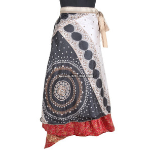 Nueva Falda Envolvente de Seda para Danza del Vientre, Estilo Gitano, Seda de Rajastán, Estampado Indio, Sarong Largo, Estilo Boho, para Todas las Temporadas - Product Image 3