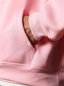 Sweat-shirt à capuche rose clair pour homme, logo personnalisé, manches longues, pull à capuche avec poche kangourou, streetwear décontracté, OEM ODM, vente en gros - Product Image 6