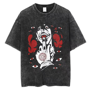 Wholesale Streetwear Oversized Graphic <b>T</b> Shirt Japanese Fish <b>Back</b> Print Cotton Soft Fabric Custom Logo Manufacturer - Product Image 5