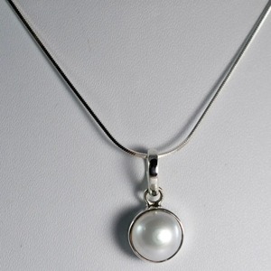 Collier de perles d'eau douce, bijoux en argent sterling 925, serti à la main, collier fait main, cadeau pour elle - Product Image 5