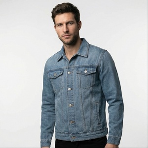 Haute Qualité Noir Denim Veste Lâche Plusieurs Poches Manteau Solide Lavé Jeans Vestes Pour Hommes Tendance Casual Denim Vestes Pour Hommes - Product Image 1