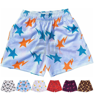Nouveaux shorts de bain américains personnalisables pour hommes, taille mi-haute, avec logo frontal, séchage rapide, en toile, fermeture à cordon, pour le fitness - Product Image 6