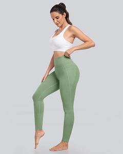 Leggings de Cintura Alta sin Costuras en Verde Oliva, Largos hasta el Tobillo, de Spandex y Nailon, Tejidos, Transpirables, Casuales, para Mujer, Talla Grande, Ropa de Verano - Product Image 3
