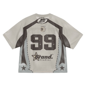 Streetwear <b>Top</b> Fashion Black T-shirts Custom Front Graphic Digital Printing Design Oversized <b>Cropped</b> <b>Mesh</b> American Football Fans - Product Image 6