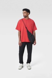 T-shirt Homme Oversize Rouge Col Rond Manches Courtes Décontracté Couleur Unie 100% Coton Écologique Coupe Confortable - Product Image 1