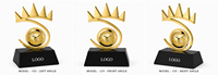 Trophée en métal moulé sous pression portable et attrayant de POOJA GIFT CORPORATION, gravé au laser et imprimé UV, modèle 155, pour les entreprises