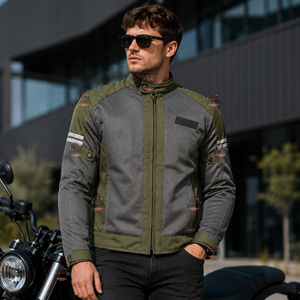 Chaqueta de Motocicleta de Malla Textil con Protectores CE, Resistente a la Abrasión, Reflectante, Estampada, de Manga Larga, Unisex, de Poliéster/Algodón, para Verano - Product Image 2