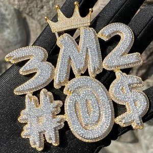 Collar con Colgante de Letra Personalizado con Nombre, de Plata de Ley 925, con Moissanita que Pasa el Test de Diamantes, Estilo Iced Out, Joyería Hip Hop, Regalo para Rapper - Product Image 6
