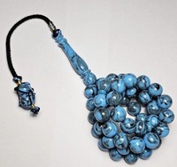 Nouveau chapelet musulman en résine avec 33 perles turquoise, design ange, compteur Tasbih, bijoux écologiques de haute qualité