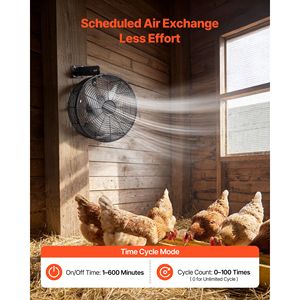Ventilatore a parete da 1800 CFM con 10 velocità e 3 modalità, controllo LCD, per uso in serra - Product Image 6