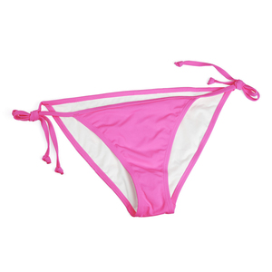 Women Pink Halter Bikini <b>Set</b> Two <b>Piece</b> Solid Color Stretch Fit Regular Style Tie Side Bottom Spandex Polyester Swimwear - Product Image 6