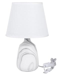 Lámpara de Mesa Moderna de Cerámica con Pantalla de Tela Blanca, Base E27, Fuente de Luz LED Cálida de 3000K, Decorativa para Dormitorio - Product Image 3