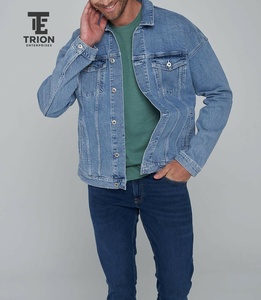 Veste longue en jean surdimensionnée pour femme OEM, manteau décontracté avec boutons en laine et tissu pour l'automne - Product Image 4