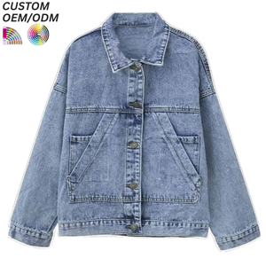 Veste en jean unisexe personnalisée, style vintage, décontractée et habillée, respirante, délavage foncé, automne/hiver, 100% coton, support OEM/ODM, vente en gros - Product Image 4