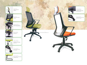 Fergo Lift Highback Swivel Office <b>Chair</b> Modern Adjustable BIFMA Compliant Ergonomic Durable Iron PU Wood Nylon Mesh Fabric Metal - Product Image 2