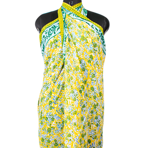 Wholesale Hand Block Printed Cotton Long Scarf Eco-Friendly Organic Mulmul <b>Sarong</b> Natural Dye Paisley Floral Unisex Summer Scarf - Product Image 6