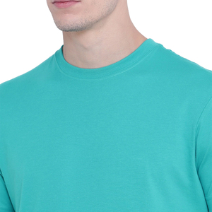 เสื้อยืดคอกลมแขนสั้นผู้ชายผ้าฝ้ายแท้ 100% สกรีนโลโก้ด้านหน้าสองสี แบบ OEM สั่งทำได้ ระบายอากาศ แห้งเร็ว เหมาะสำหรับออกกำลังกาย - Product Image 2