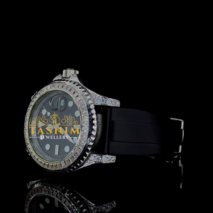 Montre à quartz pour homme de haute qualité, style sport et affaires, avec saphir blanc rose et diamants, verre de 41 mm, acier inoxydable plaqué or - Product Image 2