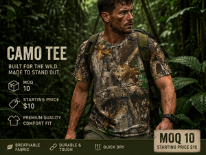 T-shirt camouflage 100% coton pour homme, chasse, streetwear, tee-shirt personnalisé, OEM, vente en gros - Product Image 2
