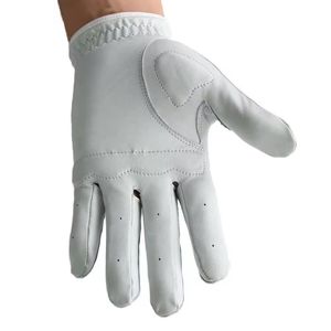 Gant de golf en cuir Cabretta blanc respirant avec fermeture auto-agrippante, main droite, unisexe, personnalisable avec logo - Product Image 3
