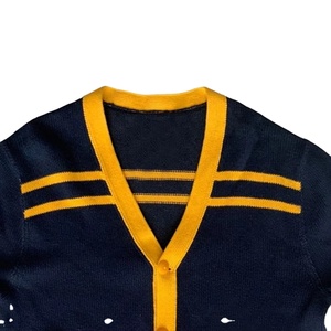 2026 Make Your Logos On V-Neck <b>Navy</b> <b>Blue</b> <b>Cardigans</b> With Full Sleeve Knitted Casual Unisex Sweaters With Pockets And Buttons - Product Image 5