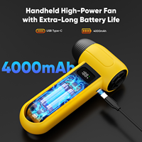 Souffleur d'air électrique portable mini turbo 4000 mAh avec moteur sans balais et batterie pour extérieur, camping-car, voiture, refroidissement, dépoussiérage, cuisine, qualité industrielle