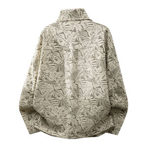 <b>Men's</b> Loose Floral Print Zipper <b>Jacket</b> Casual <b>Summer</b> Breathable Polyester Turn-down Collar Regular Sleeve Style <b>Jacket</b> For <b>Men's</b> - Product Image 2