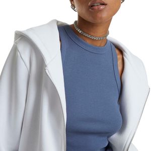 Vente en gros : Sweat à capuche zippé court pour femme, en polaire épaisse, couleur unie, pour l'hiver, vêtement de sport, haut de yoga, avec cordon de serrage - Product Image 5
