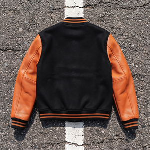 Chaqueta Varsity de Lana Personalizada para Hombre con Cierre de Botones de Cuerno, Logotipo Frontal, Ecológica, Informal, de Invierno, Estilo Béisbol - Product Image 2
