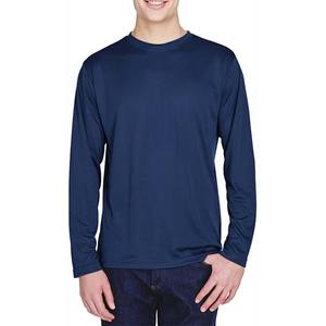 Camiseta informal de manga larga para hombre, ligera, transpirable, para uso diario, tela de algodón suave, ajuste cómodo, cuello redondo, diseño liso - Product Image 5