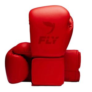 Gants de boxe professionnels en cuir rouge légers et personnalisables unisexes pour l'entraînement, avec fermeture à lacets, respirants, numériques - Product Image 1