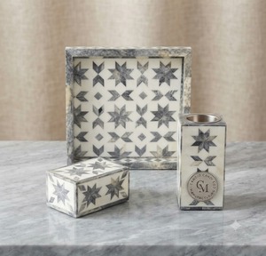 Juego de Quemadores de Incienso de Mármol Hechos a Mano, Compatibles con Bakhoor y Oud, con Aroma a Sándalo, para Decoración del Hogar - Product Image 1
