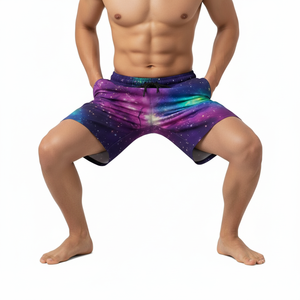 Men's Galaxy Print Quick Dry Board <b>Shorts</b> Drawstring Mid Waist Casual Swimwear with Pockets - Product Image 3