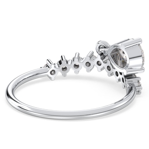 Anillo de Compromiso REYES al por Mayor con Moissanita Certificada GRA en Oro Blanco de 14K y 18K, Regalo de Joyería Fina para Mujer - Product Image 4