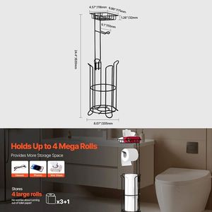 Tissue <b>Roll</b> Storage <b>Rack</b> for Bathroom/Washroom Premium Paper Holder - Product Image 3