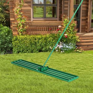 Rastrello Livellatore per Prato in Acciaio Inossidabile 36*9.8*75 Pollici, Rastrello Lungo da Giardino per Paesaggistica - Product Image 4