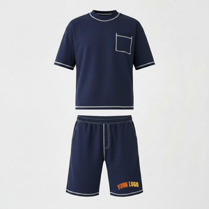 Mens Weekend Printed Summer Casual Shorts <b>Set</b> Breathable Polyester Cotton 2 Piece Short Sleeve T Shirt Daily Wear - Product Image 5