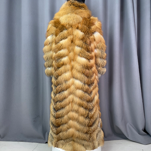 Winter <b>Warm</b> Woolen Eco-Friendly Stripe Casual Streetwear Luxury Real Fur Coat High Quality Natural Red Fox Fur Regular <b>Men's</b> - Product Image 2