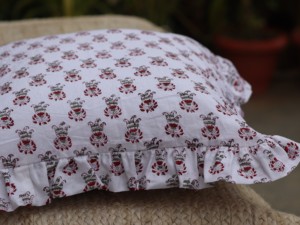 Funda de Cojín Cuadrada Hecha a Mano con Estampado de Bloques, Estilo Bohemio, de Algodón con Volantes, Ecológica, Lavable, para Decoración de Hoteles y Hogares - Product Image 5