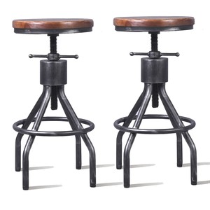 Sillas de Bar Giratorias Ajustables de Madera de Mango al por Mayor |   Hecho a Mano en India - Product Image 5