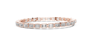Pulsera de oro de 14 quilates con diamantes cultivados en laboratorio con corte esmeralda para mujer, pulsera de lujo con piedras sintéticas, regalo de joyería fina para aniversario y boda - Product Image 5